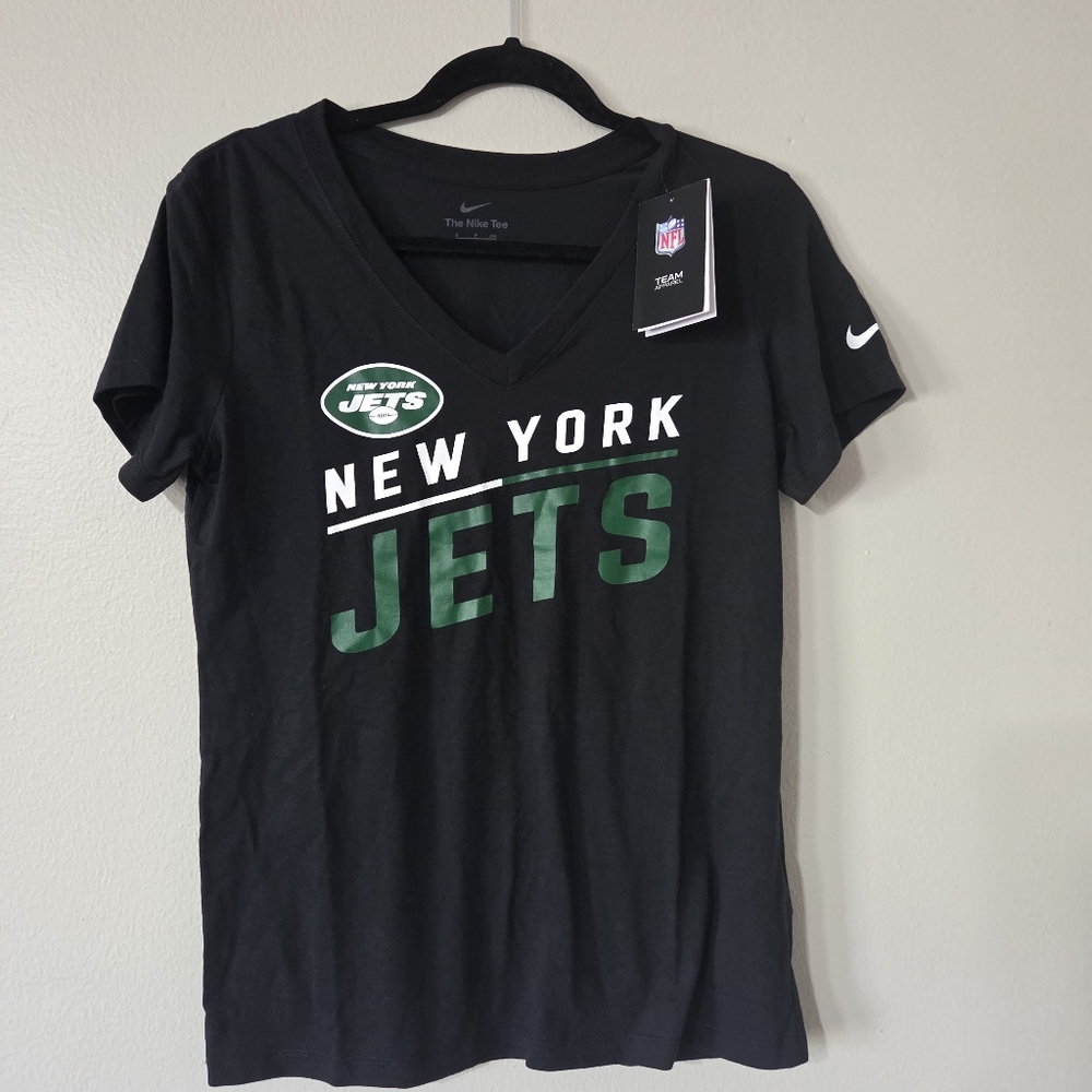 NFL Nike New York Jets V Neck T-Shirt Women's Small Short Sleeve